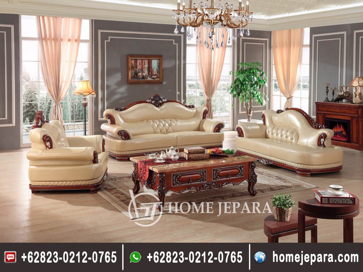 Set Sofa Tamu Jati Ukiran Model Eropa