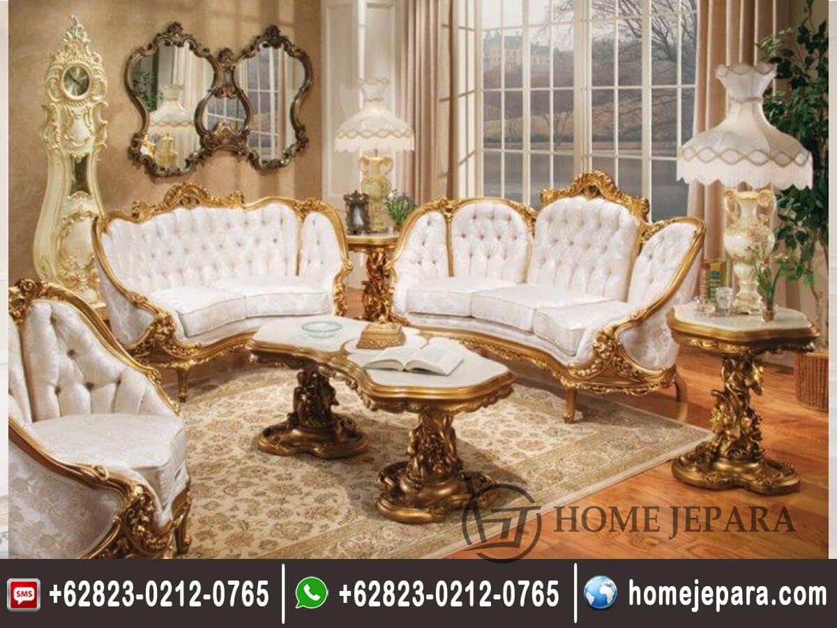 Sofa Tamu Ukiran Italian Gold